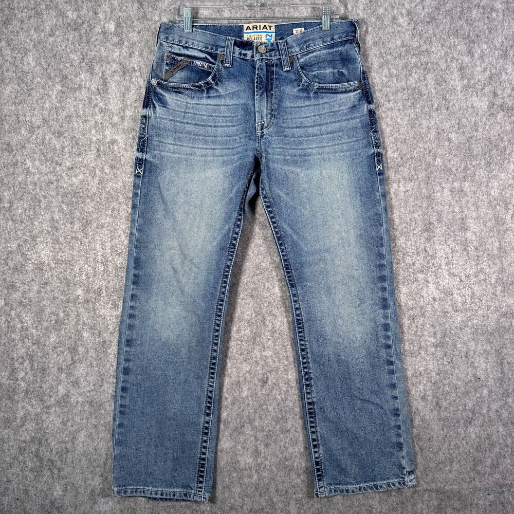 Ariat M2 Jeans Mens 32x30 Blue Traditional Relaxed Boot Cut Western Cowboy